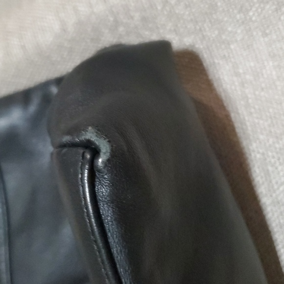 VTGBanana Republic Black calf skin with silver square handles purse clutch bag - Picture 10 of 11